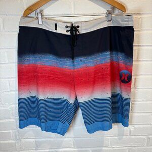 Hurley Board Shorts Swim Surf Trunks Red White Blue Unlined Phantom Men's 38